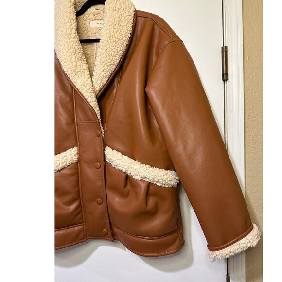 Blank NYC Rainmaker Sherpa Jacket Faux Fur Backing & Trim Size Large NWT Cozy - Picture 6 of 16